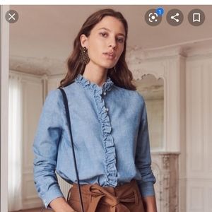 Sezane denim blouse